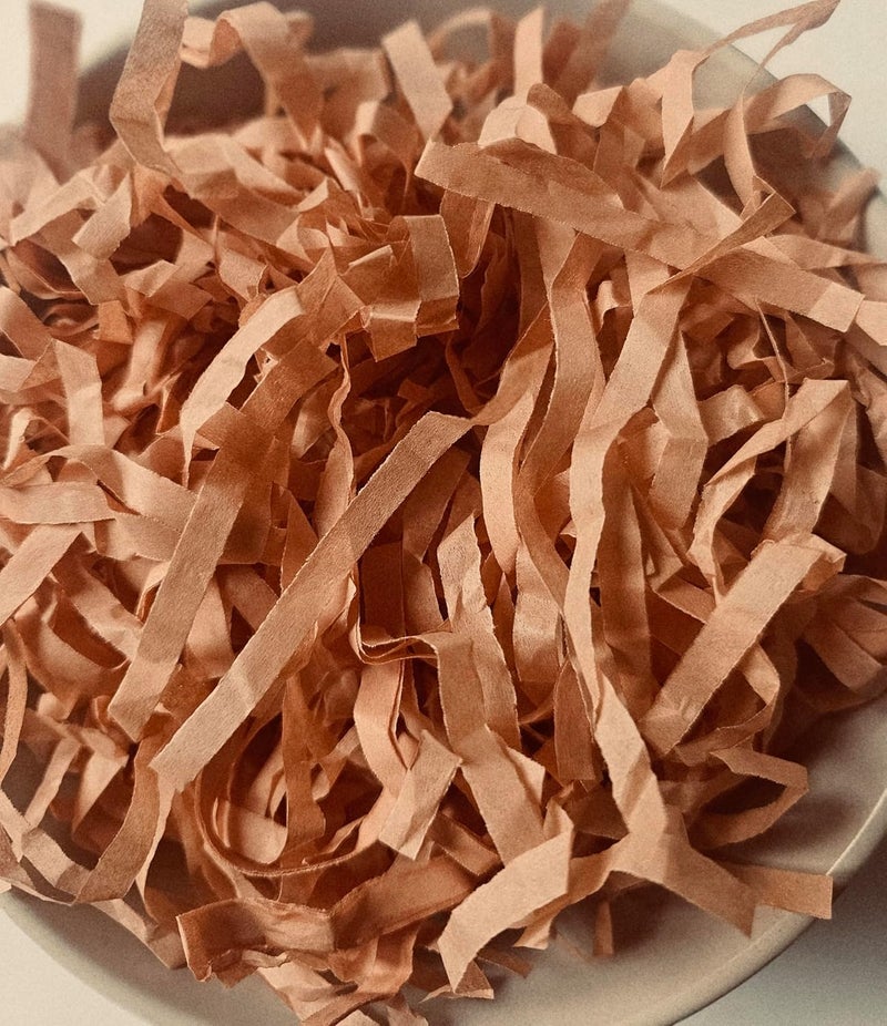 InsideMyNest Inside My Nest Dusty Peach Terracotta Shredded Tissue Paper Shred Hamper Gift Box Basket Filler Eco-Friendly Biodegradable Compostable Acid-Free Colorfast 200g - Image 4